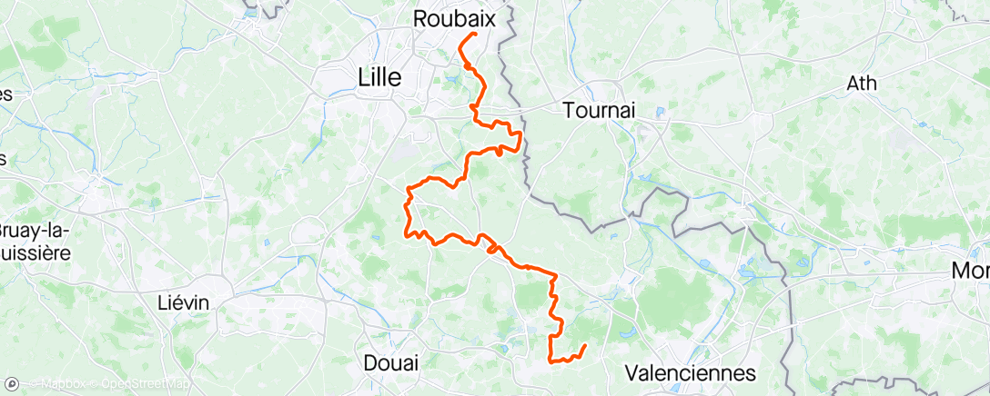 Map of the activity, Second half of Paris Roubaix Challenge