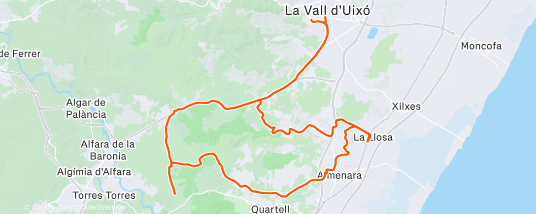 Map of the activity, Bicicleta eléctrica matutina