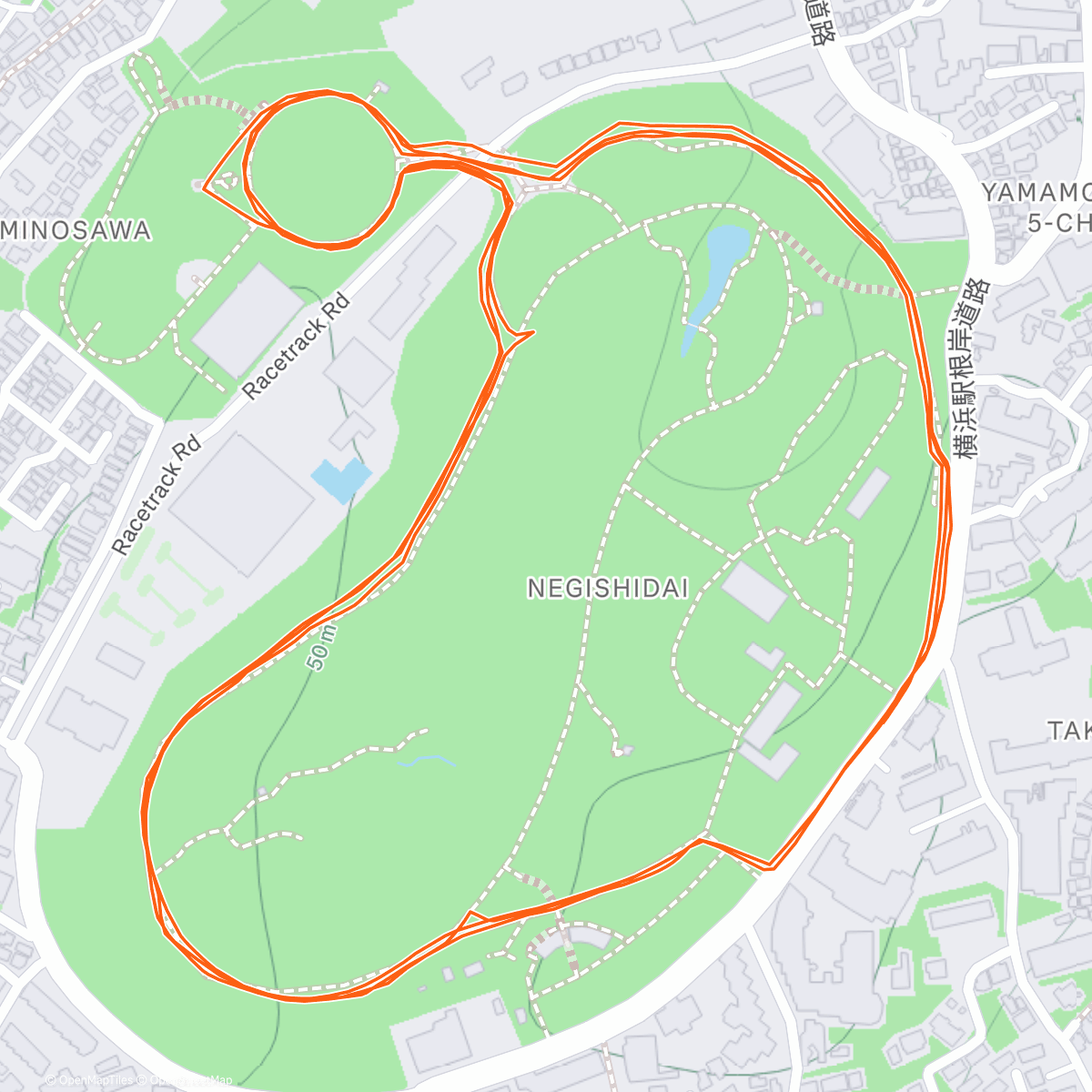 Map of the activity, 午後の公園走と歩、繰り返し。
