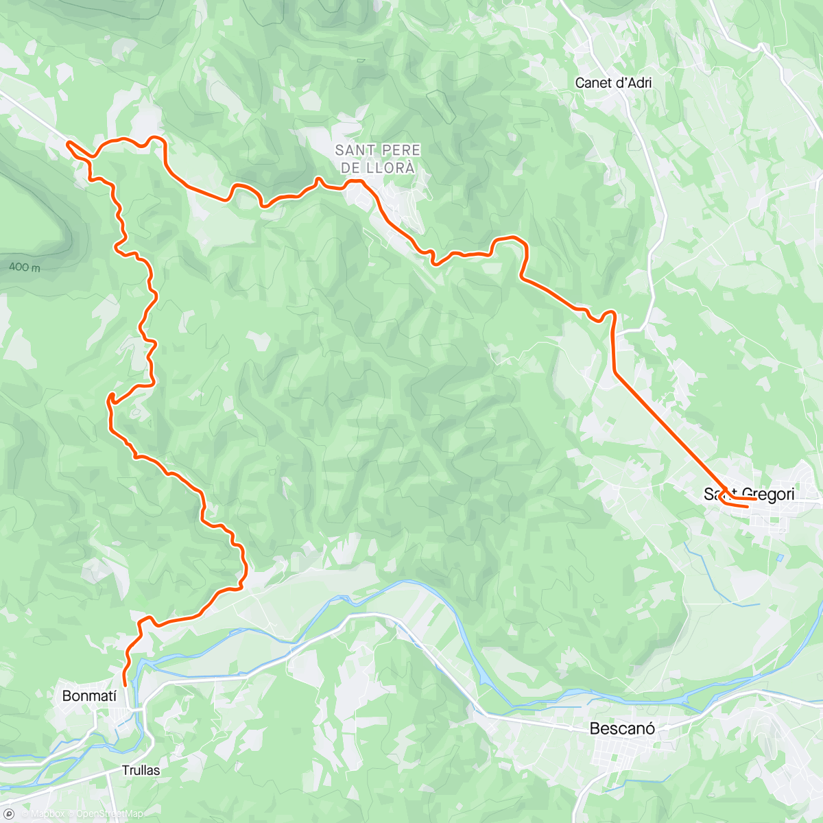 Map of the activity, I rode my bike!