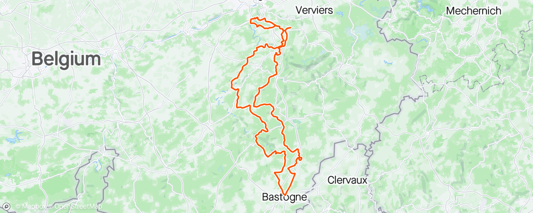 Map of the activity, Liege - Bastogne - Liege challenge 2024