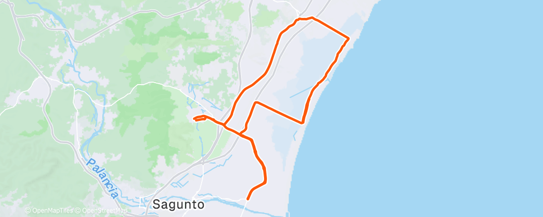 Map of the activity, Bicicleta a la hora del almuerzo