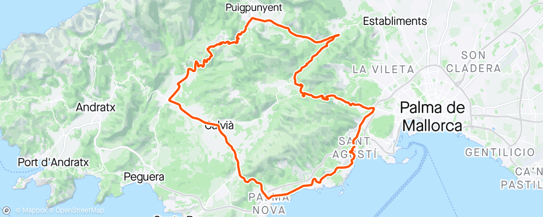 Map of the activity, Mallorca day one.