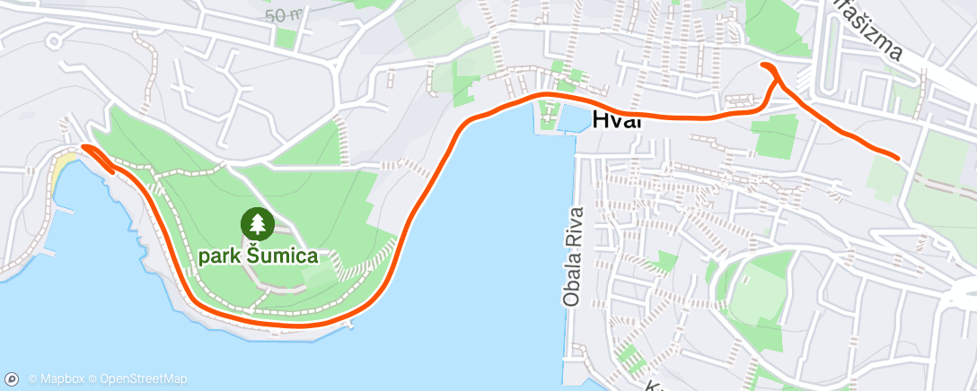 Map of the activity, Night Walk