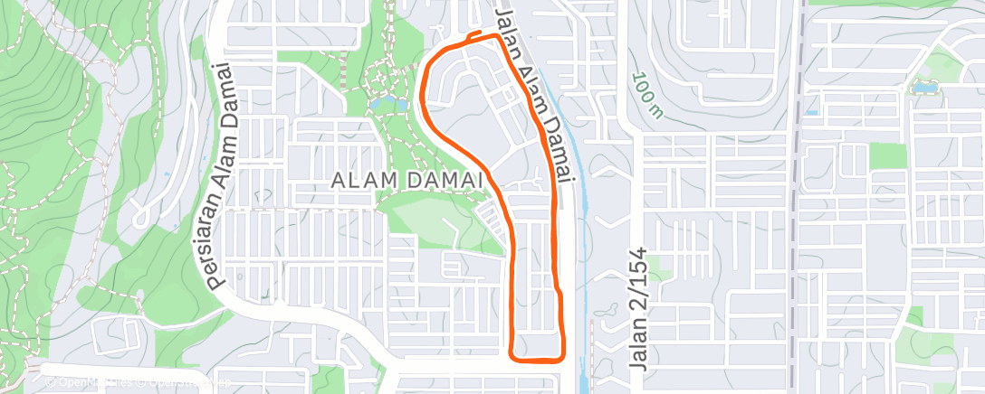 Map of the activity, Afternoon Run