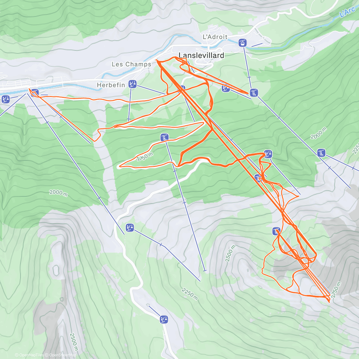 Map of the activity, Val Cenis ⛷️ domaine réduit