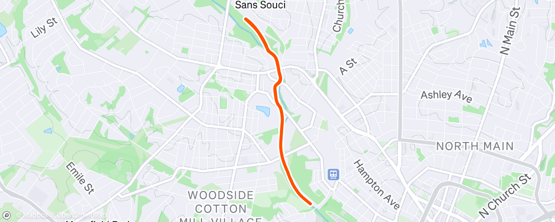 Map of the activity, Afternoon Run