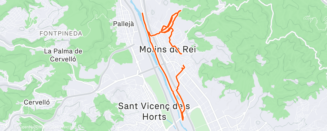 Map of the activity, Carrera de mañana