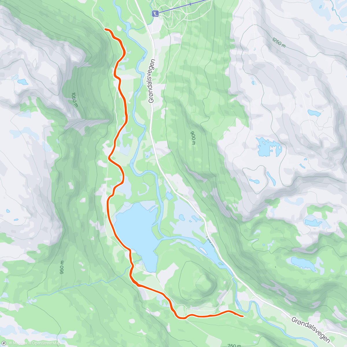 Map of the activity, Morning Nordic Ski - Håpløst føre