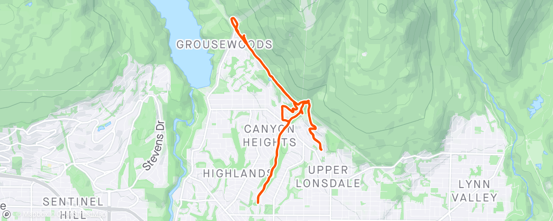 Map of the activity, Hills