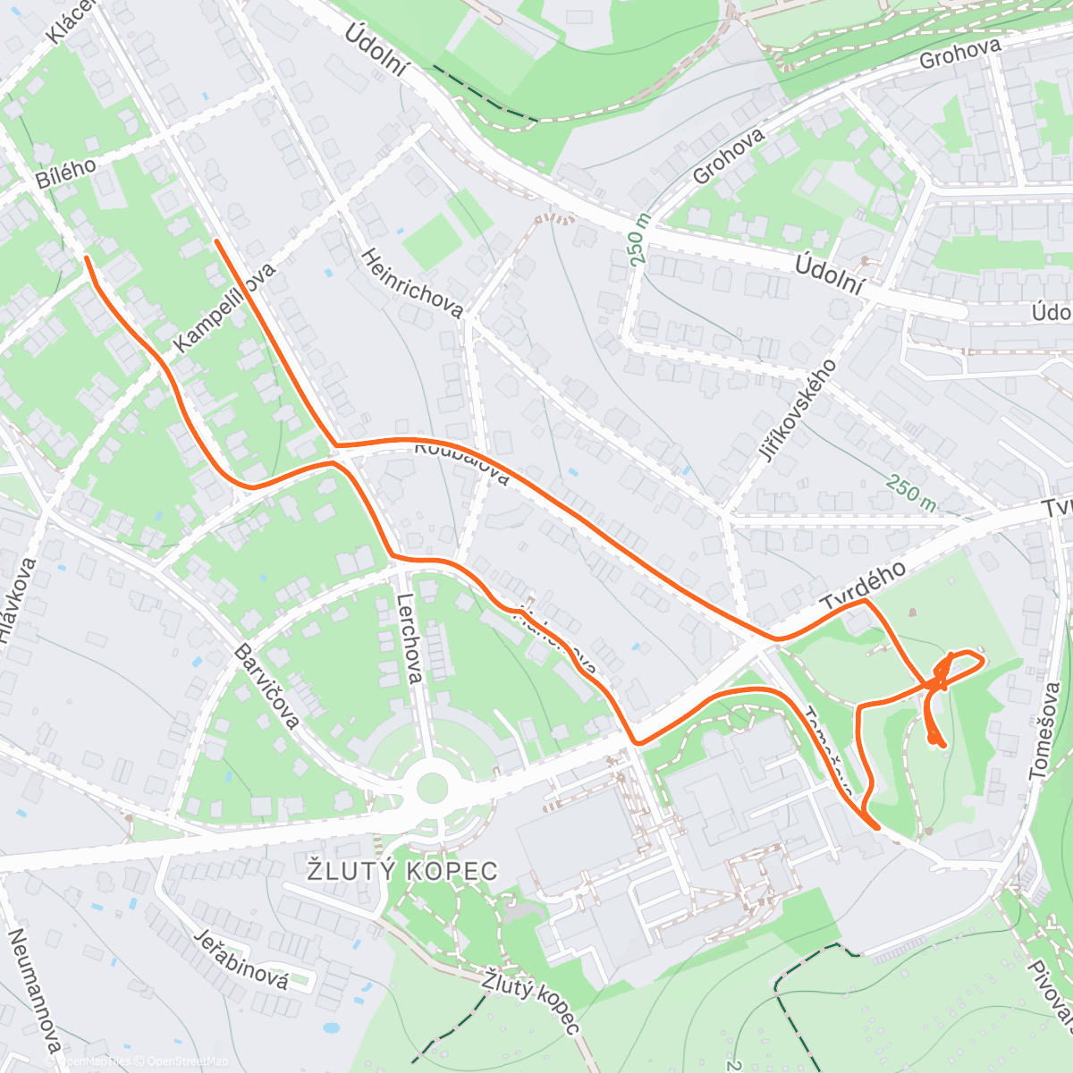 Map of the activity, Brno Water Tanks