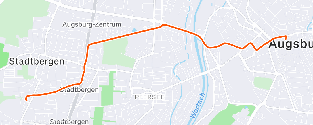 Map of the activity, Fahrt am Morgen