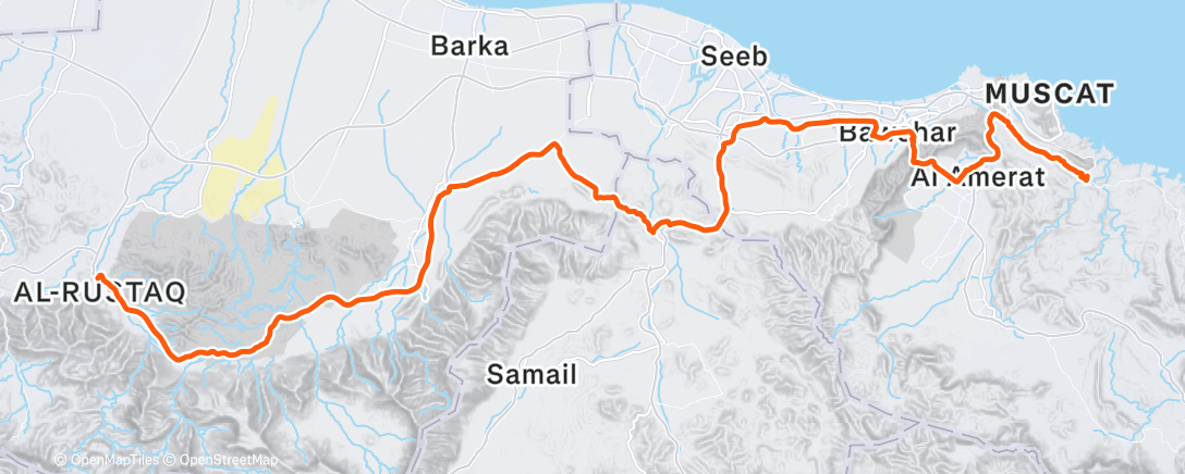 Map of the activity, Tour of Oman - Stage 2