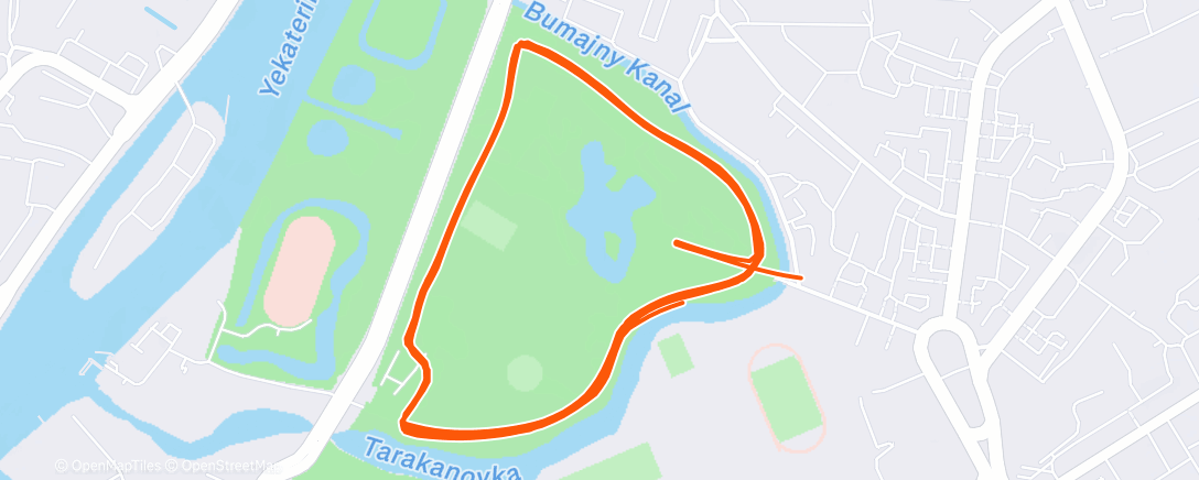 Map of the activity, Afternoon Run