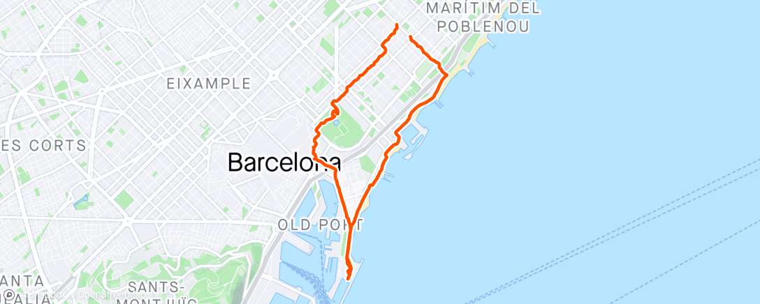 Karte der Aktivität „Barceloneta Beach”
