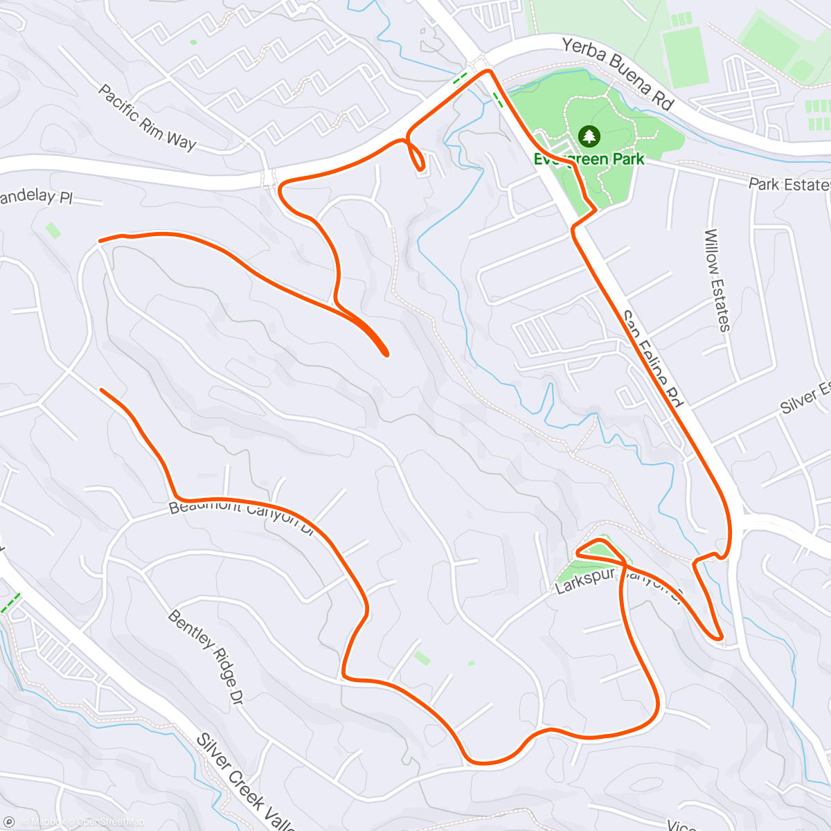Map of the activity, Morning MAF Run