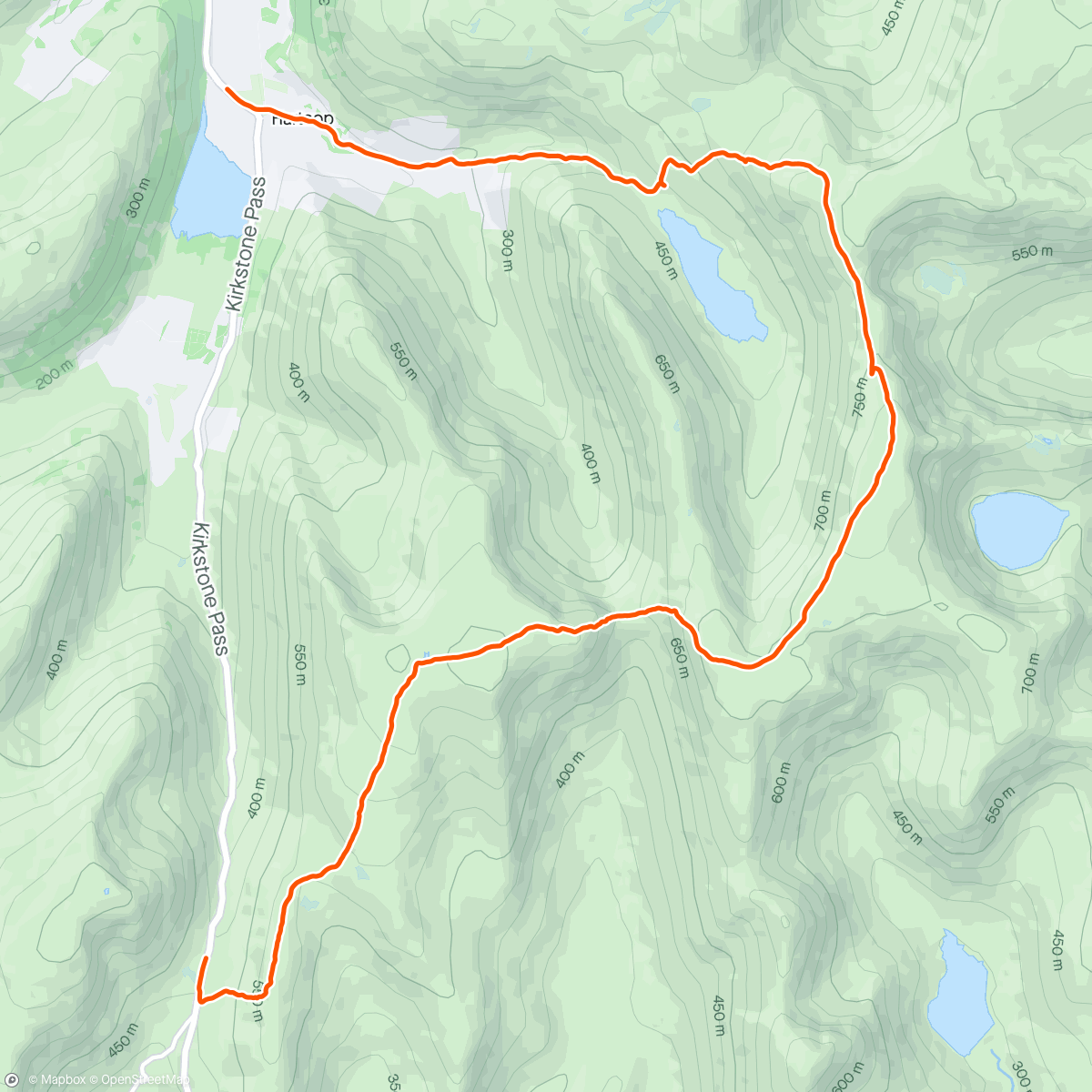 Mapa da atividade, Evening Trail Run