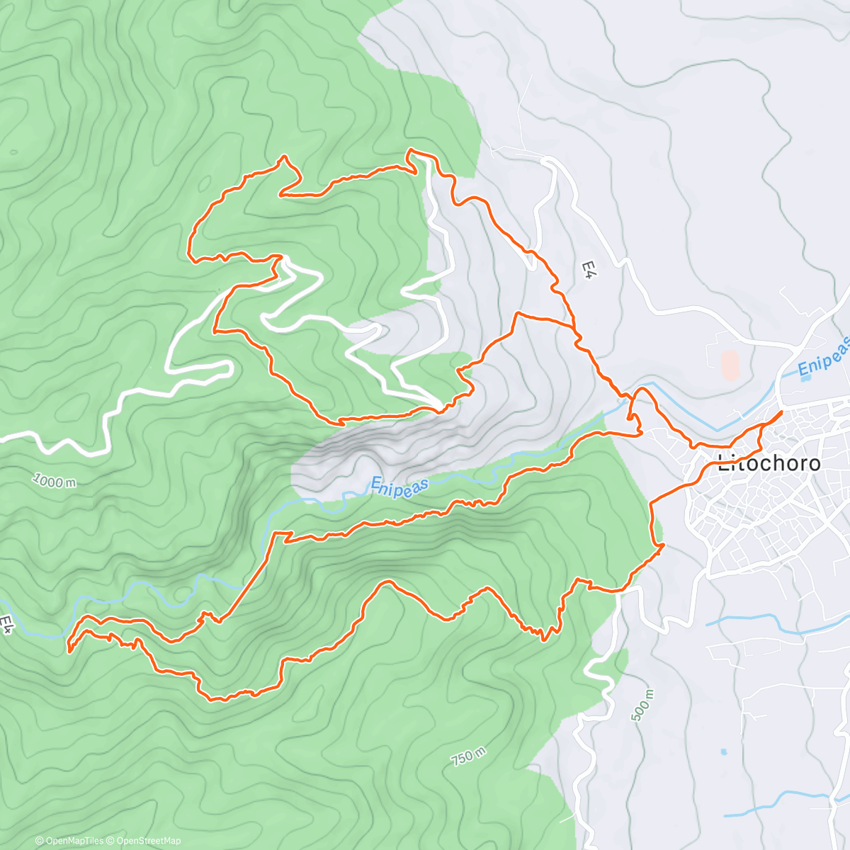 Map of the activity, Χειμερινός Ενιπέας - Winter Enipeas 2025 .