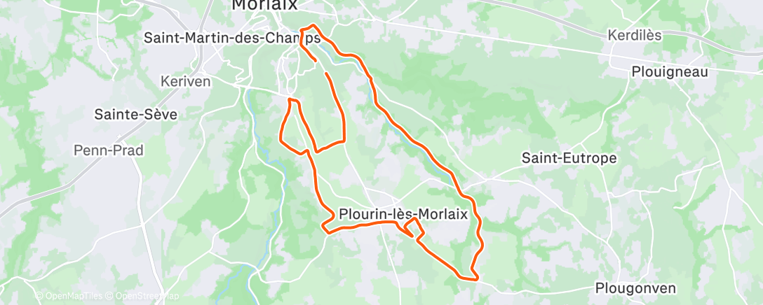 Map of the activity, BZH - Course à pied le matin