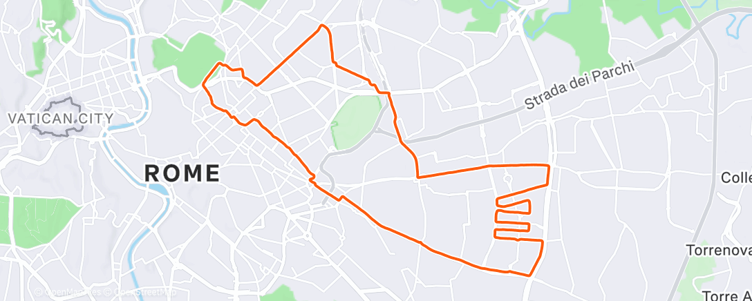 Map of the activity, Corsa pomeridiana