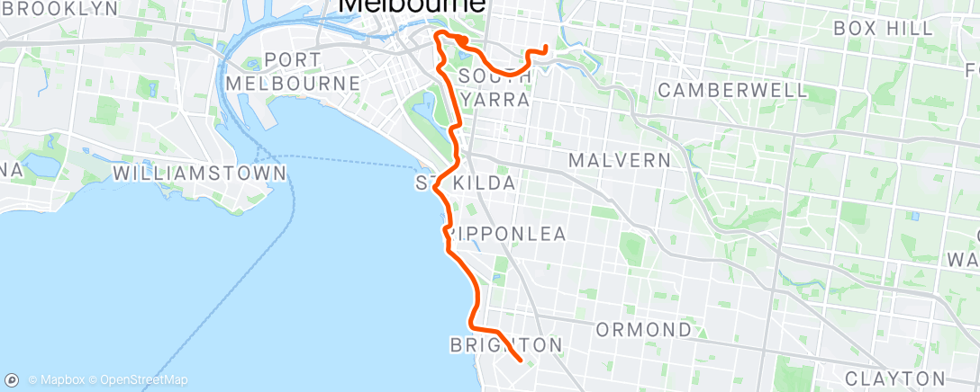 Map of the activity, Commute + 10 x 1min hard/1min jog