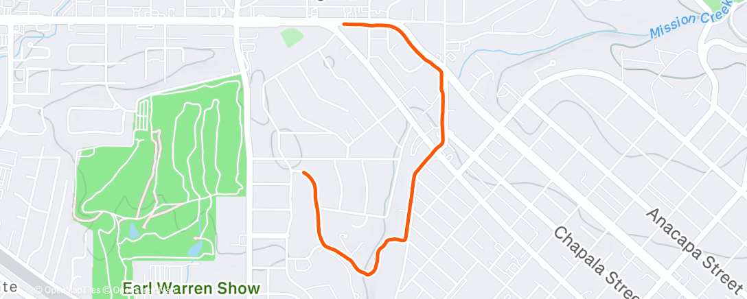 Map of the activity, 🌙 Santa Barbara, California Morning Run