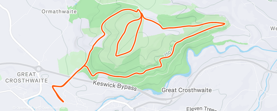 Map of the activity, Loopy Latrigg 🥇 🎄
