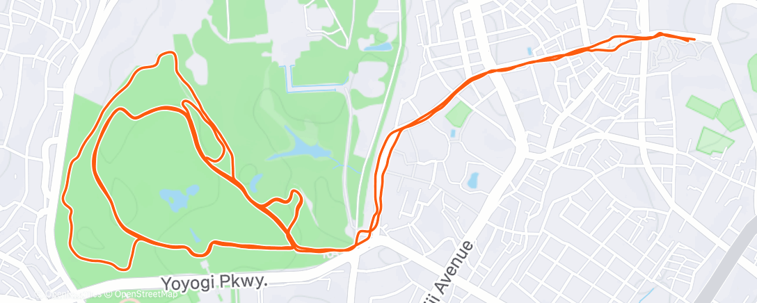 Map of the activity, Trail running in Tokyo