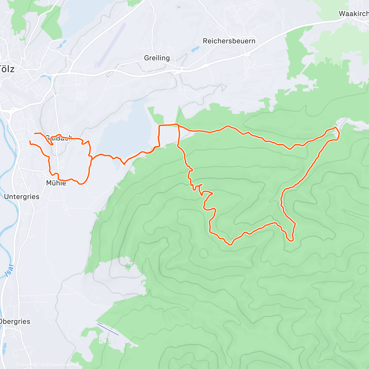 Map of the activity, Längeres Läufchen über den Wolken
