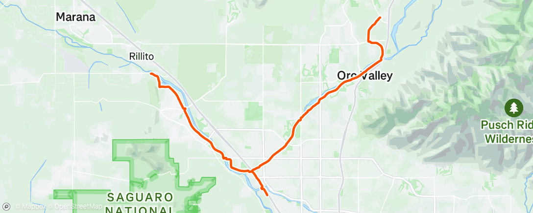 Map of the activity, MUP miles