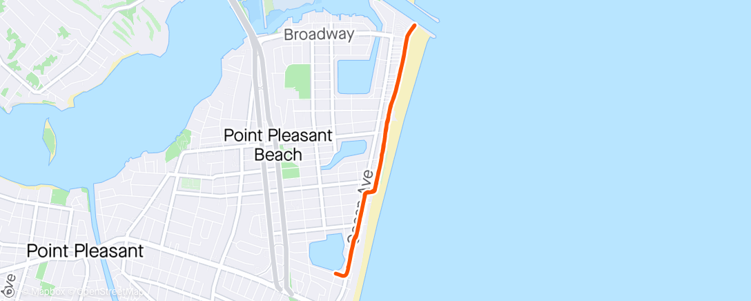 Карта физической активности (Morning run in Point Pleasant Beach.)