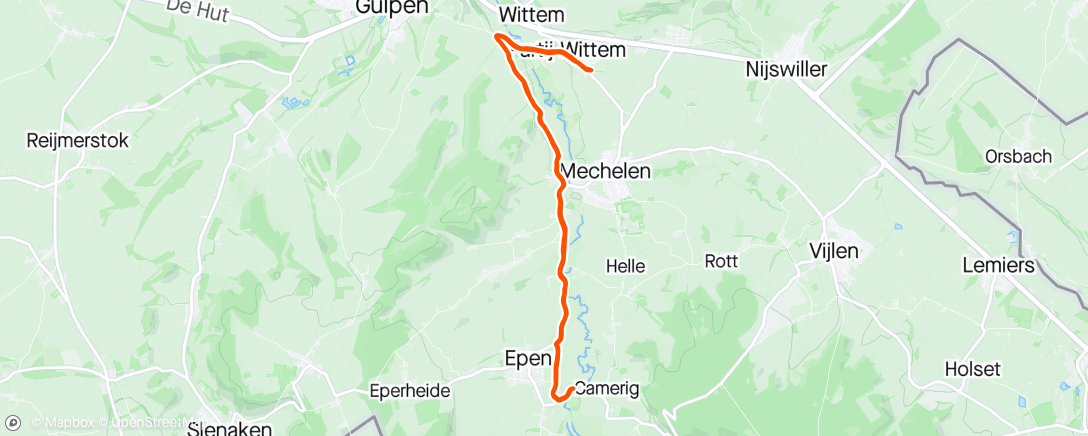 Map of the activity, Tri 2v2 lopen Epen 12,5km