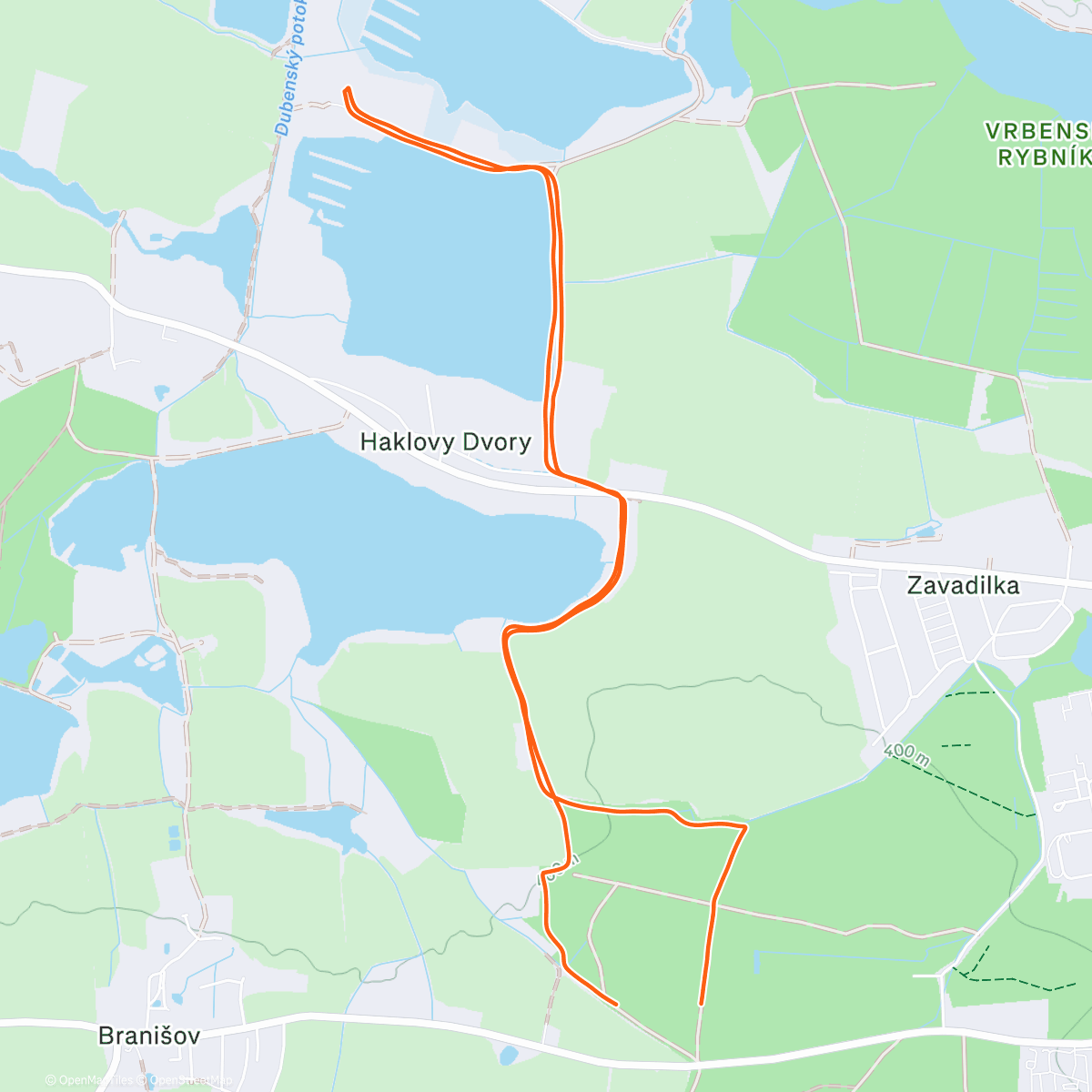 Map of the activity, S klukama na Knezinek