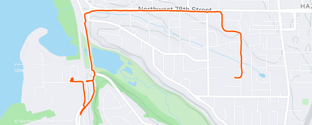 Map of the activity, Afternoon Run
