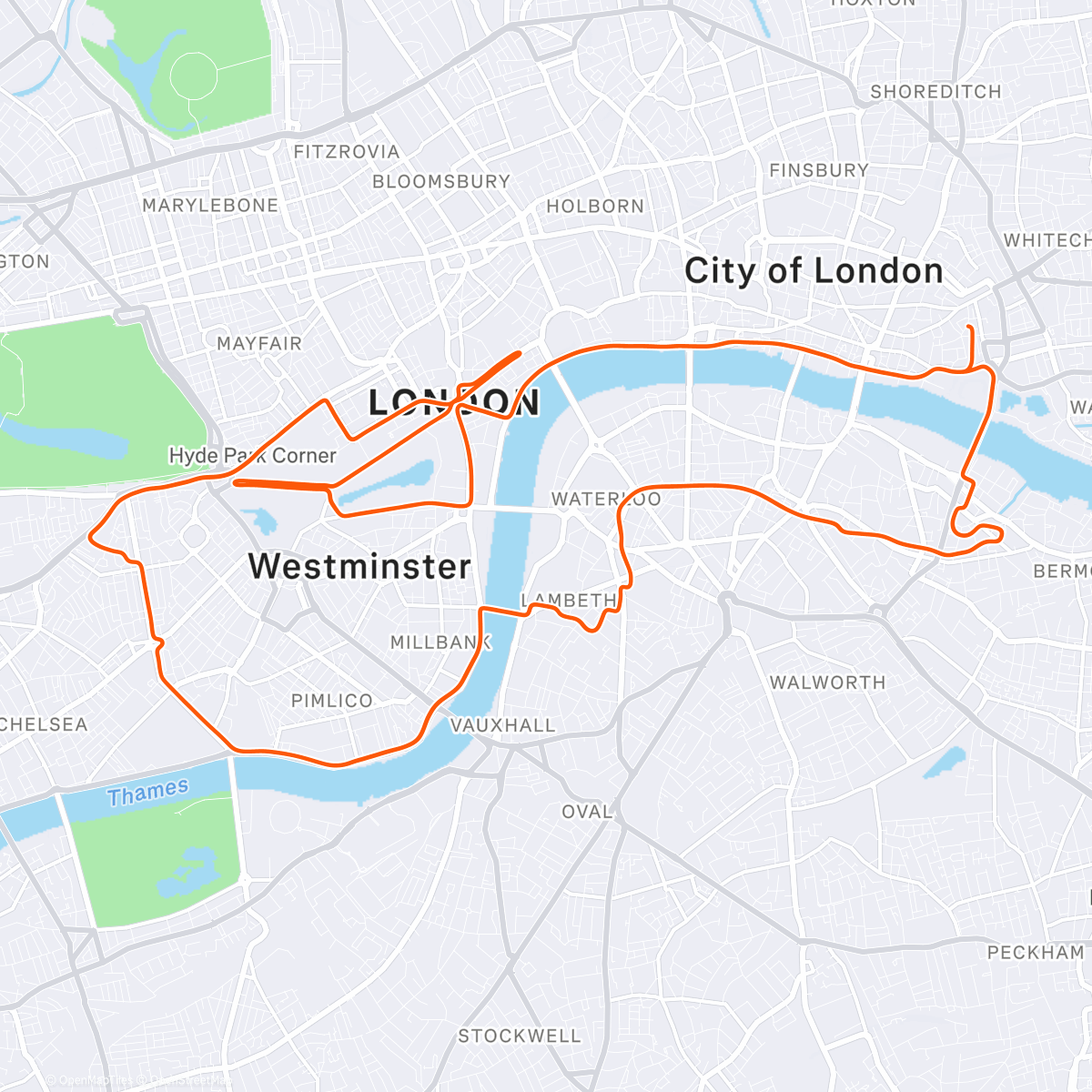 Map of the activity, Zwift - Group Ride: SZR After Sun (C) on Greatest London Flat in London