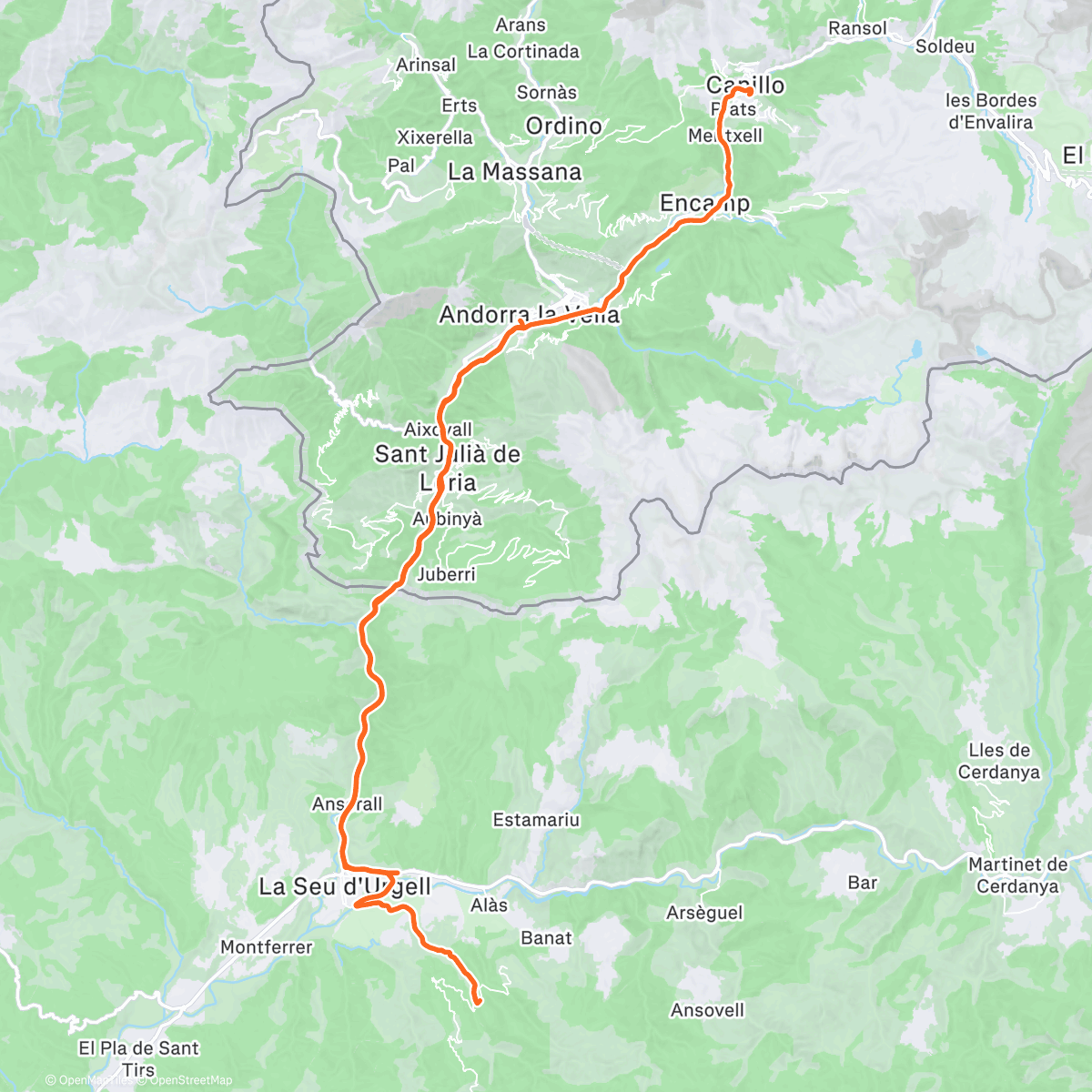 Map of the activity, Bicicleta por la mañana