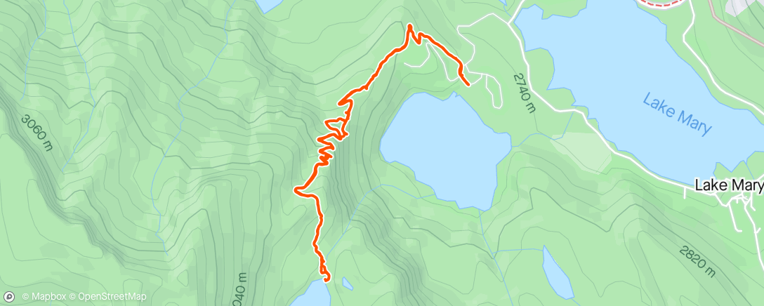 Map of the activity, Crystal Lake hike and swim
