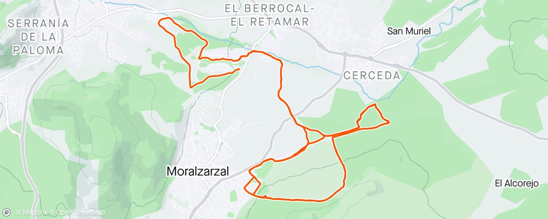 Mappa dell'attività Bicicleta de montaña por la tarde