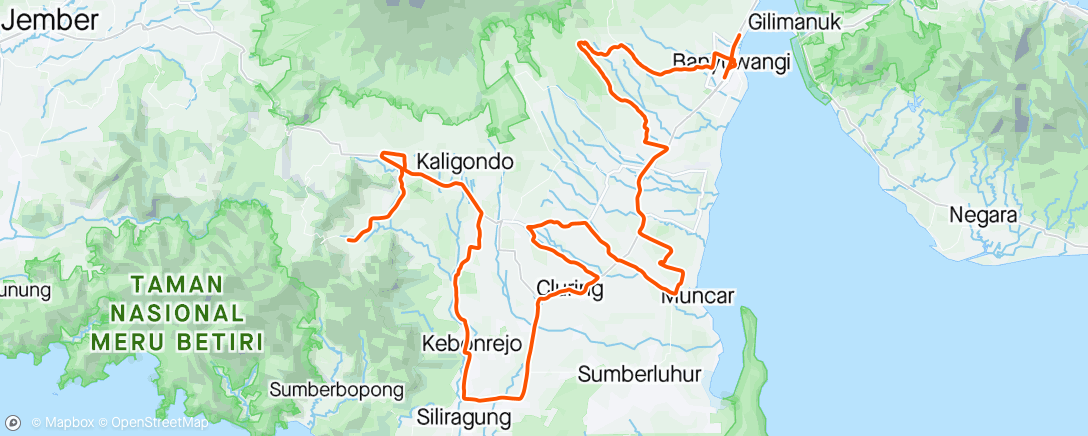 Map of the activity, Tour of Banyuwangi S3