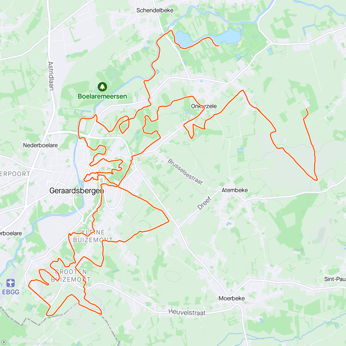 Map of the activity, MUT trail Geraardsbergen