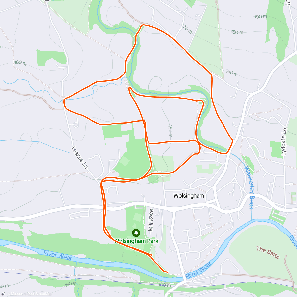 Map of the activity, Evening Trail Stomp