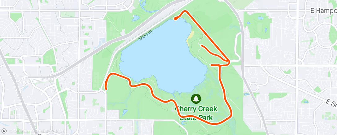 Map of the activity, First Time Cherry Creek TT - with do-over start