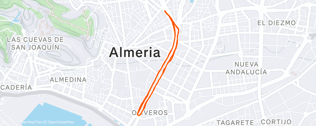 Map of the activity, San silvestre Almeria de resaca