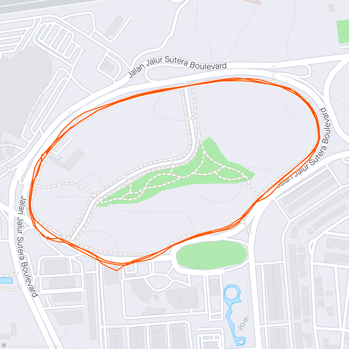 Map of the activity, Afternoon Run (Bean Loop)