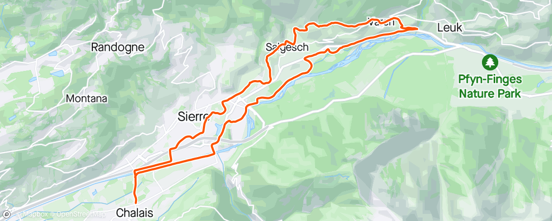 Map of the activity, Chalais trajet aller-retour
