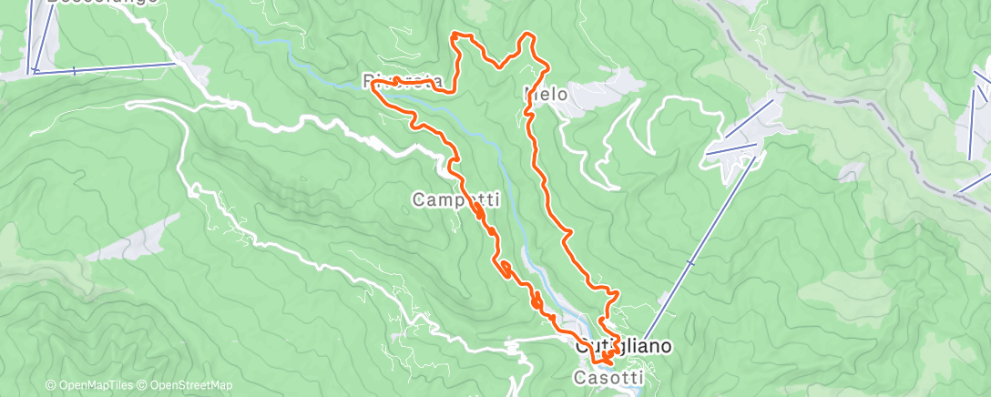 Map of the activity, Pedalata mattutina