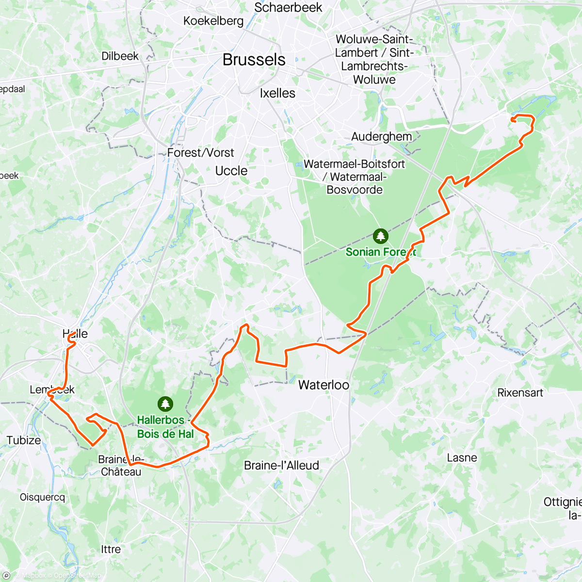 Map of the activity, Back on the gravel