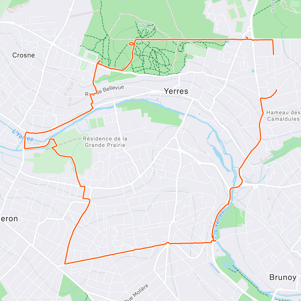 Карта физической активности (☀️🥶 De Retour sur Yerres : Balade / Marche 🚶‍♀️ en Forêt Lagrange et en Ville pour profiter de cette magnifique 🤩 lumière 😆😁😄)