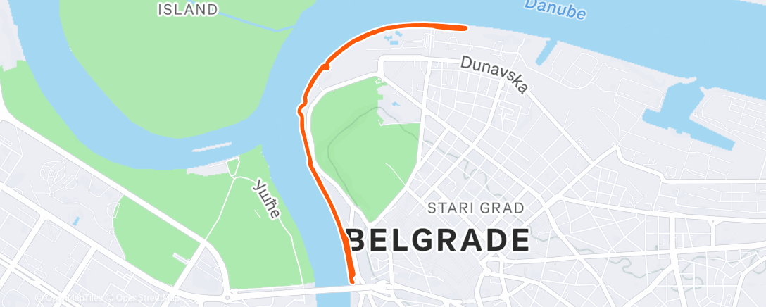 Map of the activity, Утренний забег