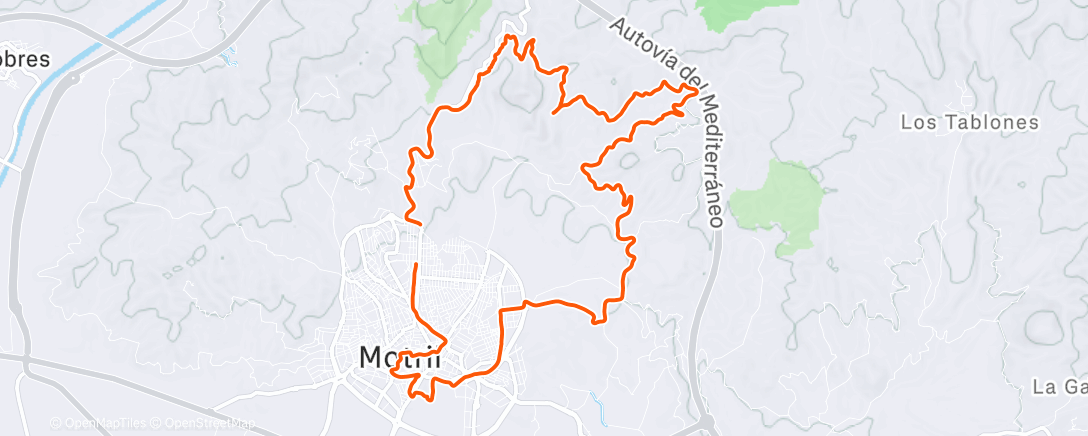 Map of the activity, Afternoon Mountain Bike Ride